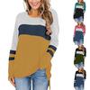 Fashion Women's Patchwork Round Neck Long Sleeve Loose And Comfortable Top
