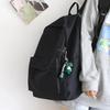 Travel School Bag Versatile Solidcolor Largecapacity Backpack Black Unisex