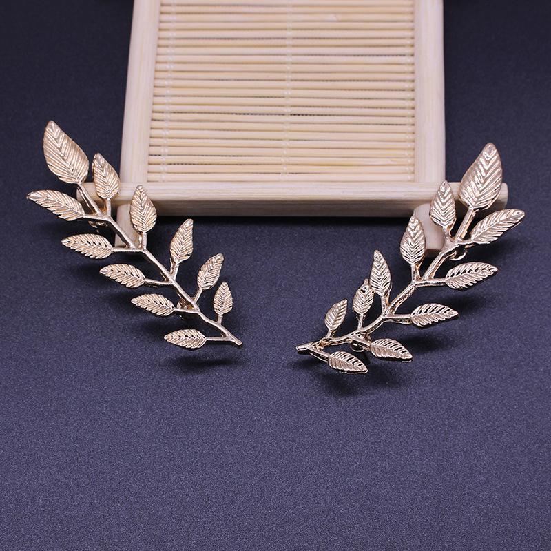 1 пара модных булавок для воротника рубашки костюма в виде листьев из сплава, броши, пуговица для воротника свитера для мужчин и женщин, повседневные модные аксессуары для одежды