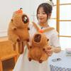 New Head Orange Capybara Bag Paper Drawn Plush Toy Ugly Doll Kapibara Double Shoulder Doll Backpack