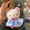 Winter Plush HelloKitty Keychain Scarf Kitty Dress Up Girl Birthday Gift Angel Shaped Kitty Cat Pendant Car Decoration Xmas Gift