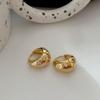 Copper Rhinestone Ear Buckles Korean Style Minimalist Hoop Earring Retro Simple Earring  Party