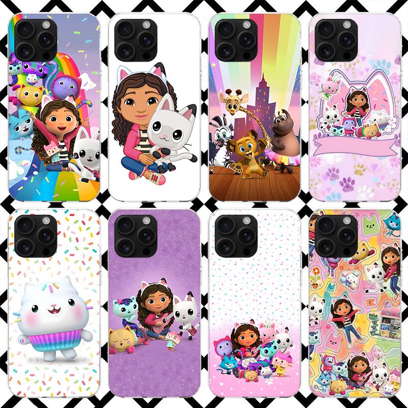Cartoon Gabbys Dollhouse Phone Case for iPhone 17 Air 16 16E 15 14 Plus 13 Mini 12 11 Pro Max 7 8 + SE 2020 Soft Cover Fundas 17