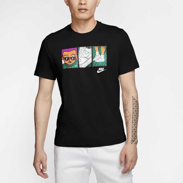 Nike Футболка с круглым вырезом Air Force 1 Print, мужская, черная, CT6528-010