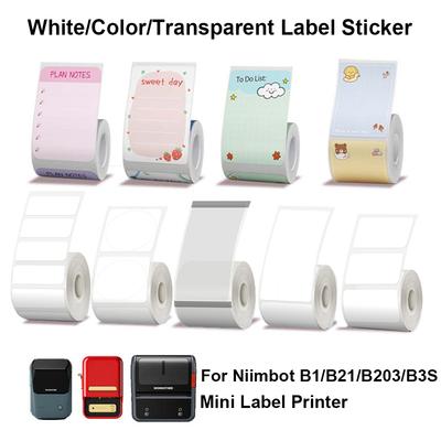 Оригинальный Niimbot B21/B3S/B1/B203 цветной белый прозрачный этикетка наклейка самоклеящаяся водонепроницаемая ценник термобумага
