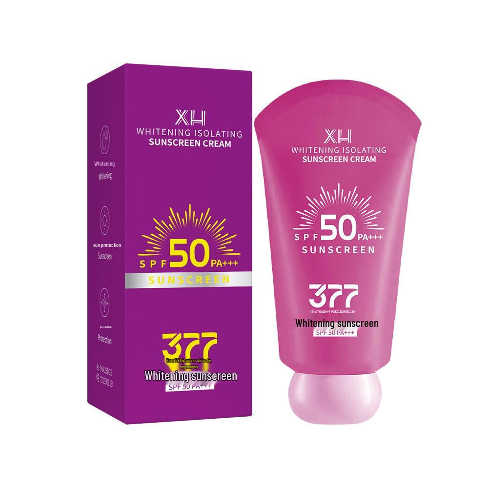 Отбеливающий солнцезащитный крем SPF50+: Водостойкий, Влагостойкий, Защита от УФ-лучей, Увлажняющая база под макияж