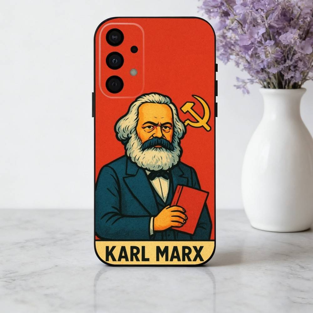 Чехол для телефона K-Karl M-Marx для Samsung Galaxy A73, A72, A71, A70, A53, A52, A51, Другие Мягкий Черный Корпус