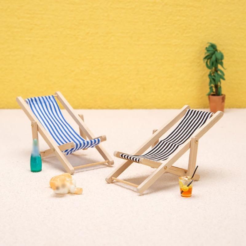 1 шт 1/12 кукольный домик миниатюрная мебель аксессуары складной деревянный пляжный стул мини шезлонг кукольный домик украшения наборы