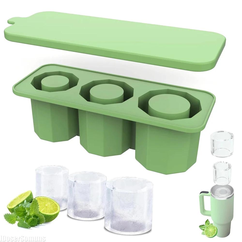 Ice Cube Tray for 30oz Cup Tumbler 30oz Cup Cylinder-Shaped Silicone Ice Mold with Lid 30oz Cup Accessories