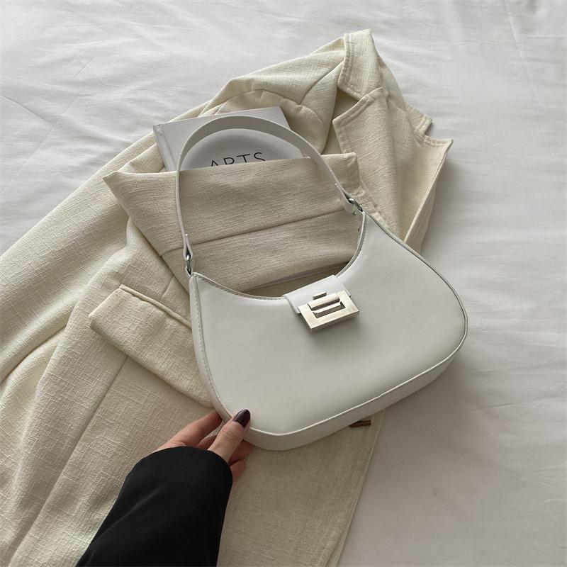 Шикарная винтажная весенняя женская сумка из искусственной кожи под мышкой в черном, белом, розовом и коричневом цветах