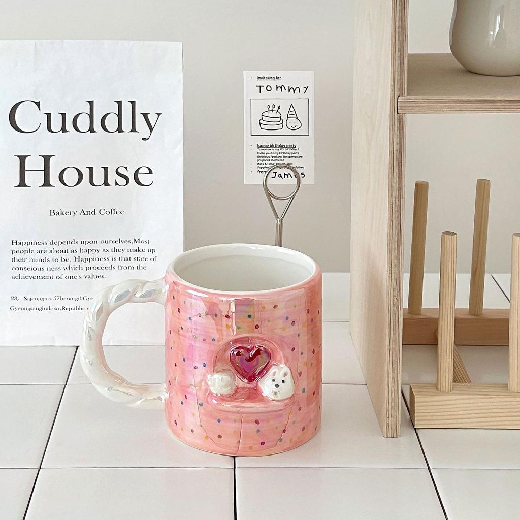 Мультяшная кружка «Любовь», кружка «Сердце девочки», красивая керамическая кружка, парная кружка для завтрака, кофейная чашка, высокотемпературная кружка для воды