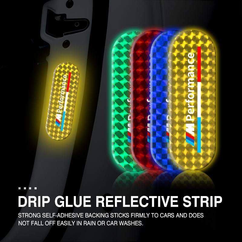 AAAQP1 Car Sticker Reflective Safety Tape Anti Collision Warning Strips For BMW Performance M M3 M5 iX5 iX6 E60 E61 E62 E70 E71