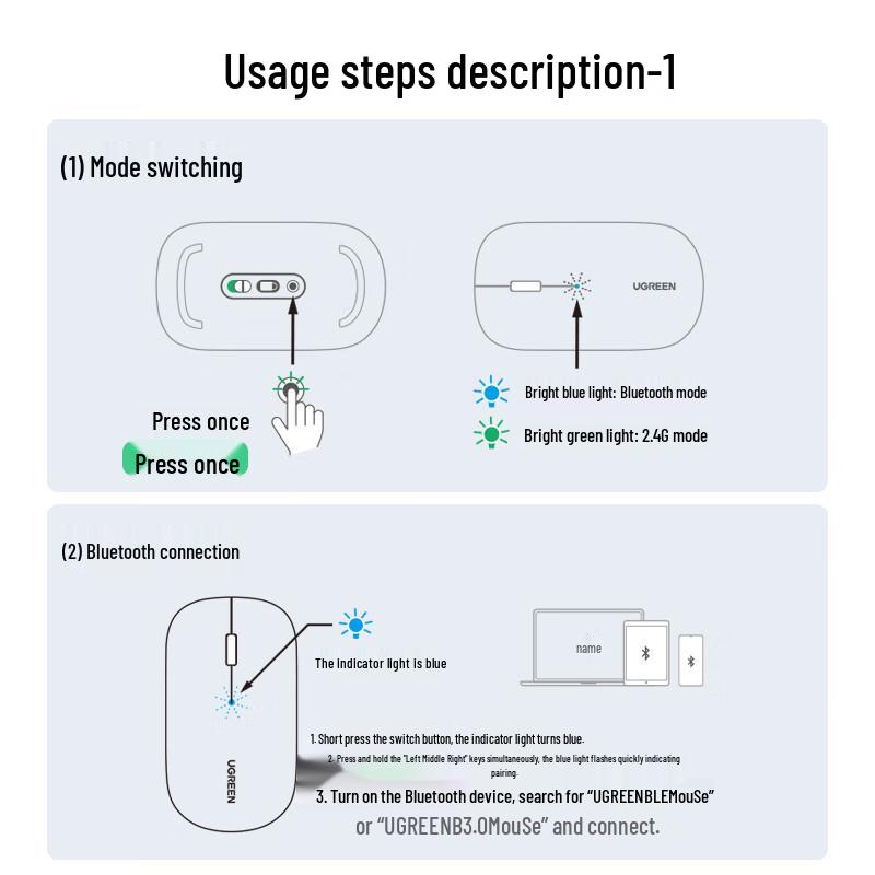 UGREEN MU001 Wireless Dual-Mode Silent Mouse