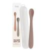 Fergie Infant Safe Silicone Baby Food Spoon No. 1 + Case Set, 1 Set, Taupe Brown, Korean Popular Tableware