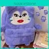 Cartoon Cat Plush Backpack With Large Capacity For Students And Casual Use