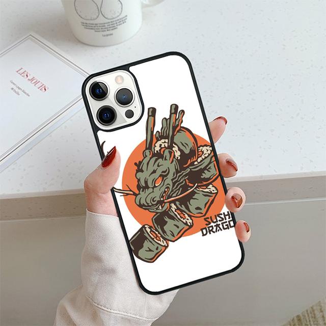 Чехол для телефона Суши Дракон Для iPhone 17 Air 13 12 14 15 16 Чехол Для Apple iPhone 17 Air 14 15 16 Pro Max 6S Plus Coque