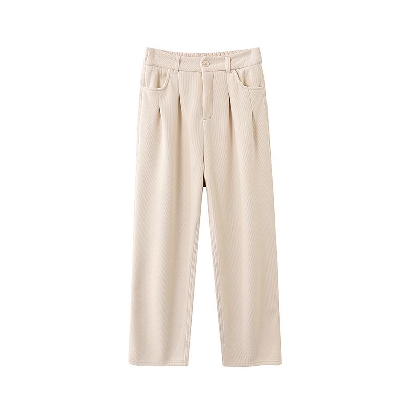 DIMANAF Зимние Длинные Брюки Женские Вельветовые Прямые Брюки-Шаровары Эластичные Однотонные Зимние Свободные Брюки с Высокой Посадкой Новые