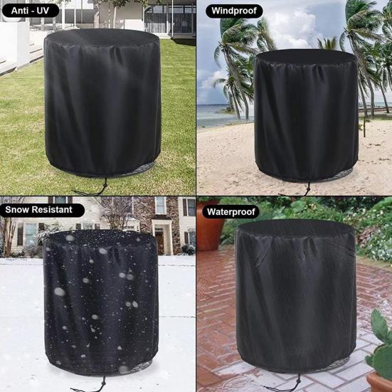 Oxford Cloth Firepit Cover Heavy Duty Waterproof UV Resistant Dust Rain Snow Leaf Protection Outdoor
