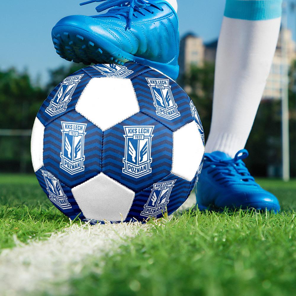 1PC Lech Poznań logo size 5 soccer ball PrahaIndoor Soccer Ball Colorful All Ages Machine Stitched PVC Competition Ready Durable High-Bounce