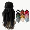 Solid Color Imitation Cotton and Linen Scarf for Women 90cm Pleated Square Scarf Dopamine Bright Color Imitation Silk Scarf Headscarf