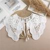Linbaiway Lace Chiffon Doll Fake Collar Ladies Shawl Wrap Removable Detachable Embroidered False Collar Clothes Accessory