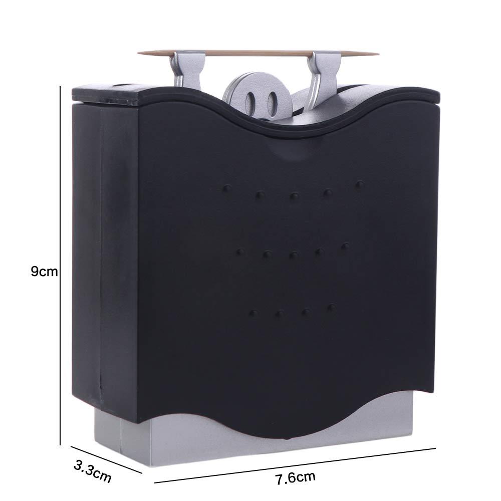 Semi-automatic Toothpick Holder Black Toothpick Box Hercules Toothpicks Dispenser  Living Room