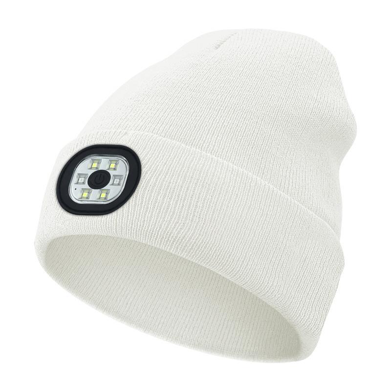 LED Beanie with Light Unisex Warm Winter Hat Unisex LED Hat with Flashlight Beanie Hat Flashlight Fishing Camping Night Hat
