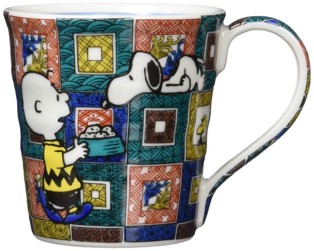 Peanuts Snoopy Kutani Ceramic Mug Cobblestone Pattern Made In Japan 250ml