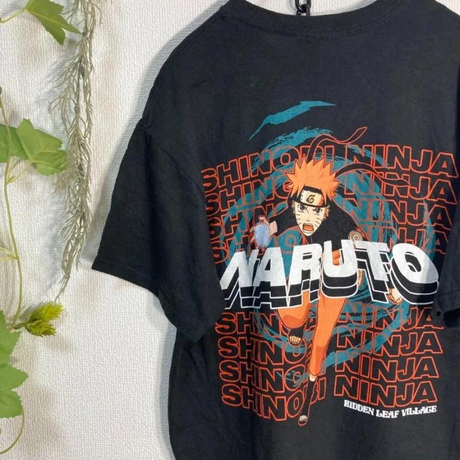 NARUTO Наруто Узумаки Футболка Шиппуден Официальная Аниме Летняя Мужская и Женская Высококачественная Хлопковая Футболка(1)