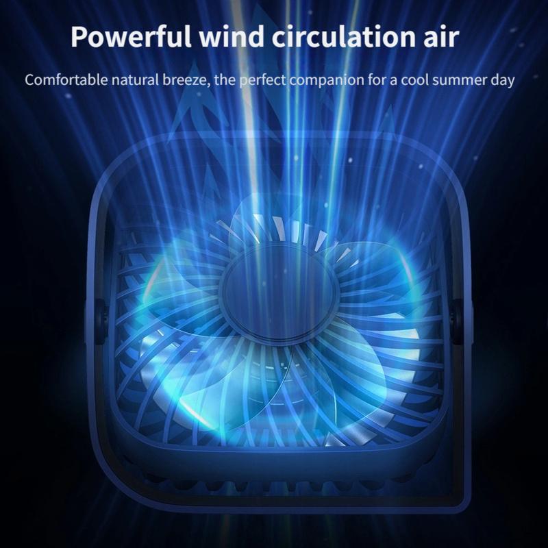 Вентилятор для кемпинга USB Настольный вентилятор Настольный мини-портативный вентилятор Циркуляционный вентилятор 3-скоростной ветровентилятор Кемпинг Домашний вращающийся на 360 градусов вентилятор с поворотной головкой Регулировка для офиса