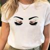 Tee Top Summer Crown Eye Lashes Eyelashes Trend Unisex Print Fashion Tshirt FeUnisex Clothing Casual Short Sleeve Lady Graphic T-shirt