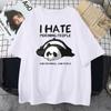 Lazy Panda I Hate Morning People Cartoons Women Clothing Casual All-math Cotton T-Shirts Breathable Women Short Sleeve