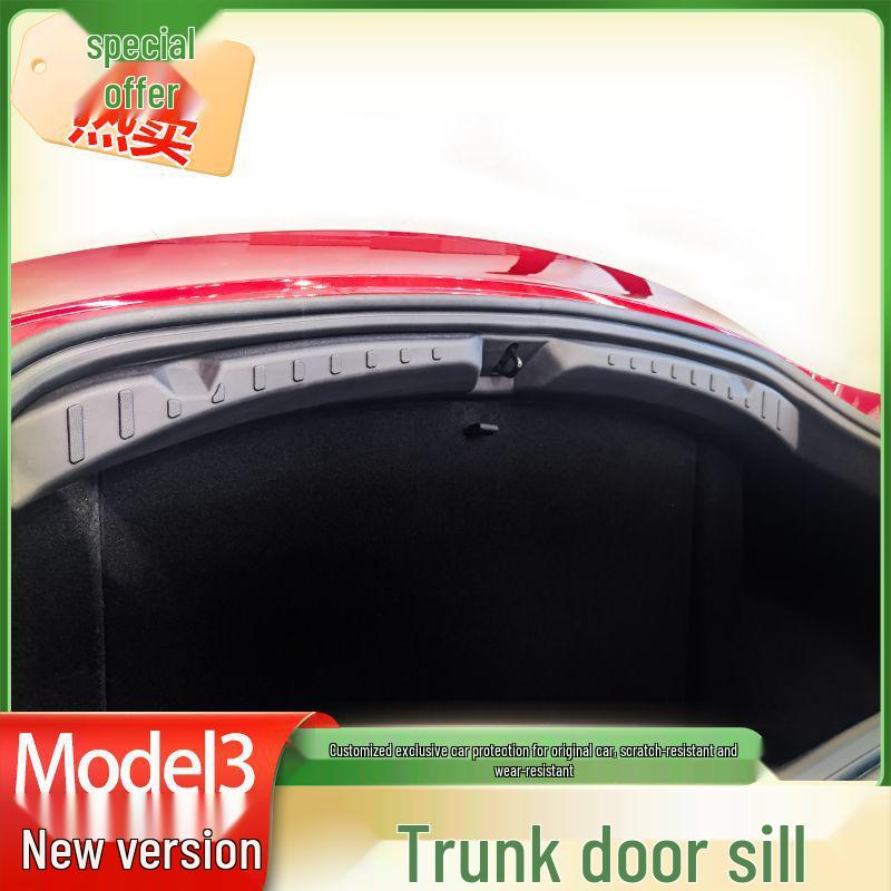 Tesla Model 3 Rear Trunk Protector Plate - Updated Threshold Strip Interior Accessory
