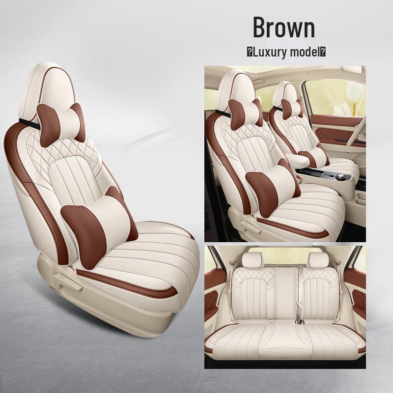 ORA Good Cat Cartoon Leather Car Seat Cushion - Universal Fit, Four Seasons