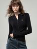 Women's Brushed Button Henley Long Sleeve T-Shirt - Autumn 2025 Print Slim Base Layer Top