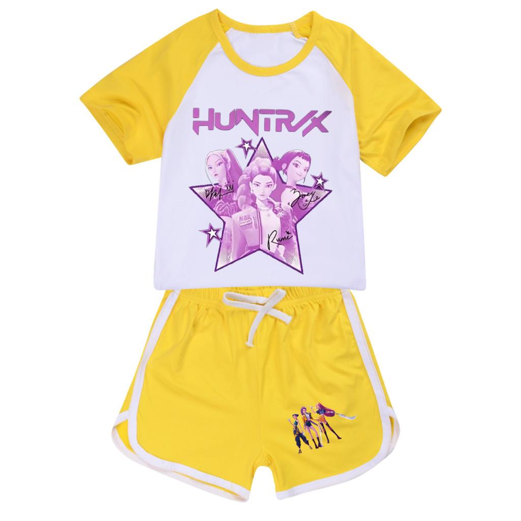 5034 Детский Девочки POP Rumi Zoey Mira Принт Футболка Шорты Спорт Спортивный костюм Комплект одежды
