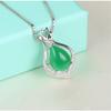 925 Sterling Silver Necklace Women's Korean-Style Fashion Chalcedony Pendant Clavicle Silver Accessories Jewelry Classic Jewelry