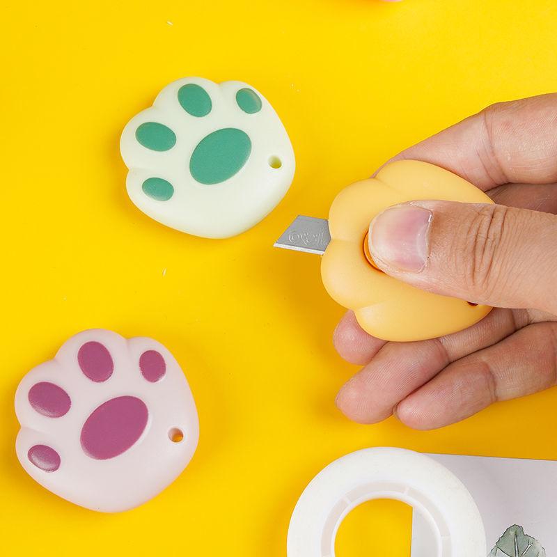 Cute Mini Meatball Cat Claw Art Knife Portable Express Small Knife Student Office Paper Cutting Manual Knife