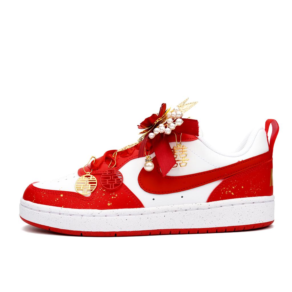 Nike Court Borough Eternal Love Slip Resistant Cushioning Low top Skateboard Shoes Women's Red DV5456-137(Team900-)