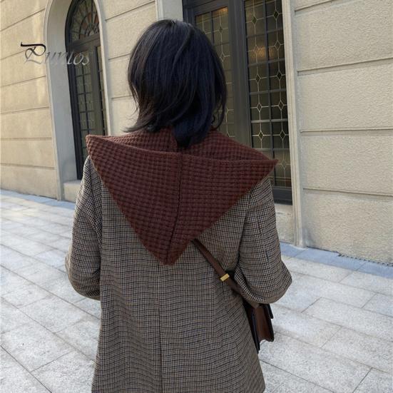 Вязаная шапка со встроенным шарфом, ветрозащитная, плотная, головной убор, обёрнутая, защитная шапка для ушей, шляпа для фотографов, двусторонний шарф, кепка для отдыха на природе