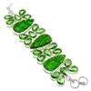 Natural Peridot, Tsavorite Gemstone 925 Sterling Silver Bracelet 7-8" N7B79
