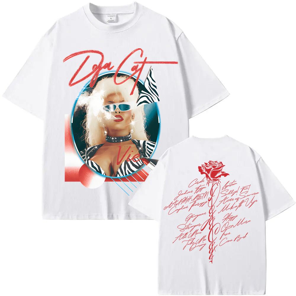 DOJA CAT UNISEX-ADULT DOJA CAT OFFICIAL TRACKLIST TEE Doja Cat Same As Official Website High Quality Tee-shirt Cotton Round Neck funny summer outfits