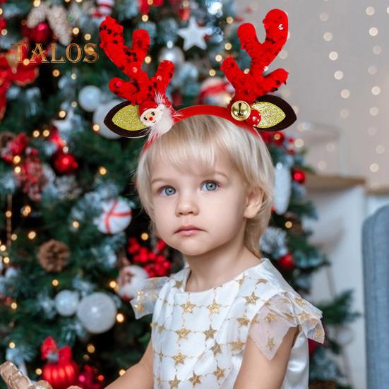 1/7 шт. Рождественская повязка на голову, праздничная шапка Санты, головные уборы из рогов оленя, рождественский костюм для вечеринки, обруч для волос, аксессуар для женщин, взрослых и детей
