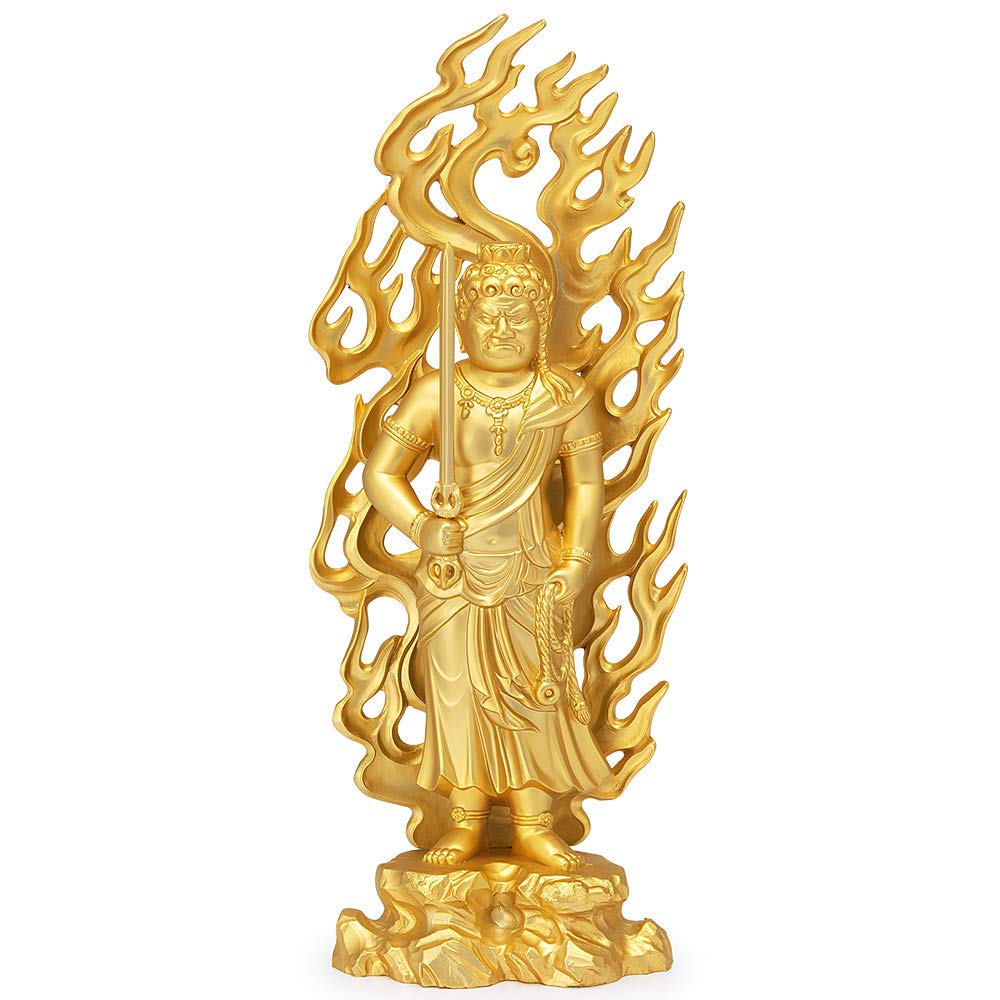 Buddhist altar shop Takita Shoten Статуя Будды Фудо Мёо, сплав с золотым покрытием, 21 см x ширина, автор Хидеун, отпугивает добрые благословения, выпущенные Такита Сётэн
