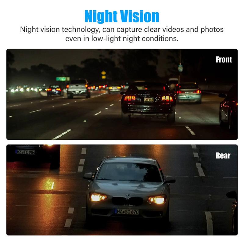 4,0-дюймовый видеорегистратор для автомобиля, 24H HD 1080P, видеорегистратор с двумя объективами, видеорегистратор с черным ящиком, 1080P, циклический видеорегистратор, зеркальный регистратор для вождения