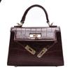 Bag 2025 New Bag Women's Fashion High-end Sense Crocodile Pattern Crossbody Portable Kelly Bag Mini