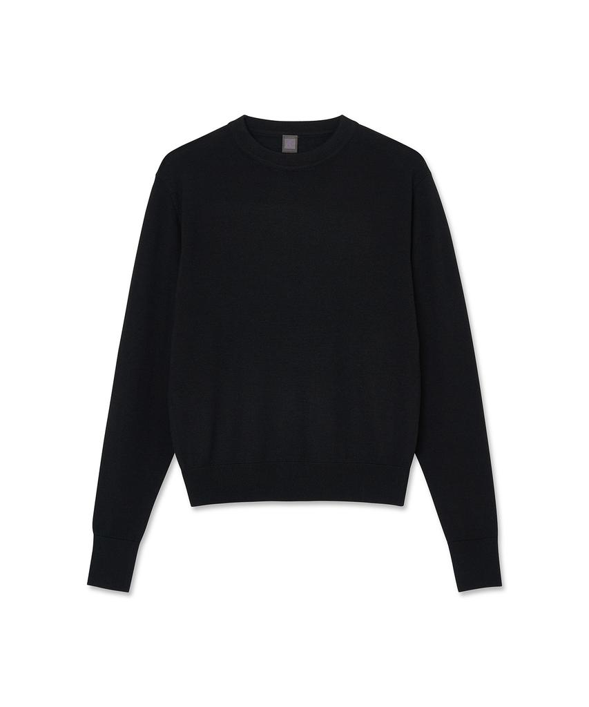IOLO Women'S Wool Silk Crew Neck_Black