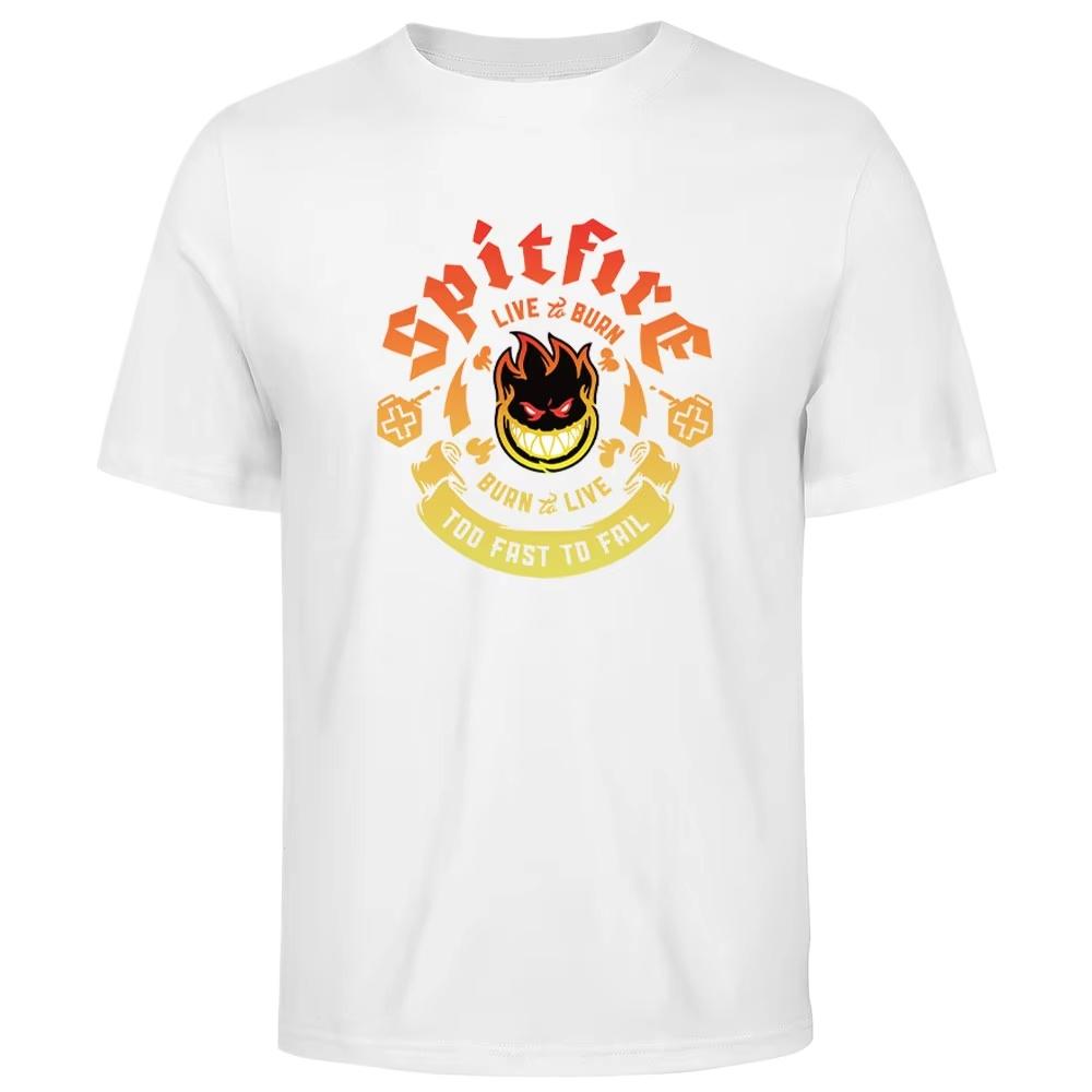 Unisexs Cotton Spitfire Graphic Print Tshirt Tees Casual Loose Round Neck Street Style Tops for Unisex and WoUnisex 2026