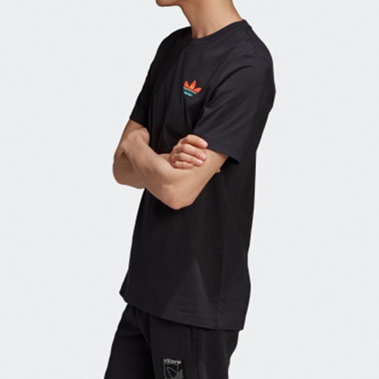 adidas Оригинальная футболка с коротким рукавом и круглым вырезом в виде трилистника, мужские топы, черные GP4307
