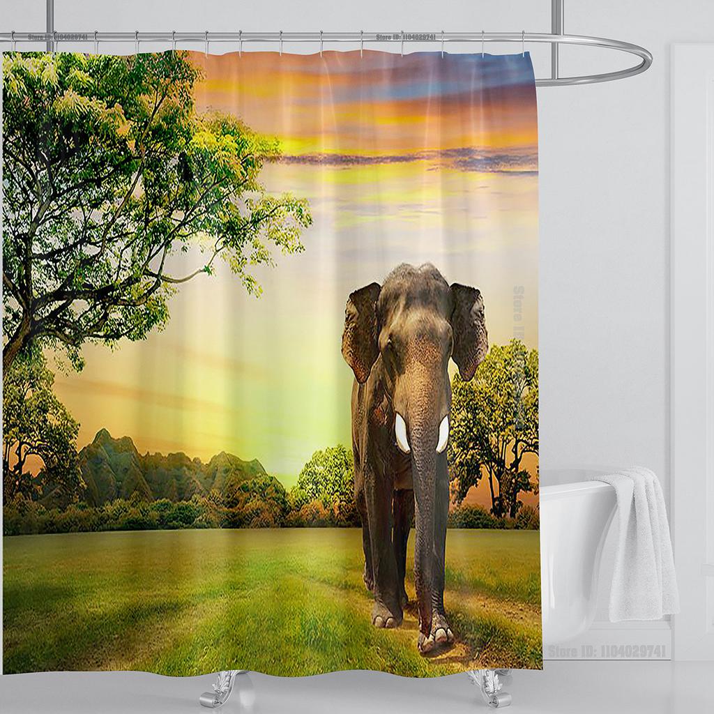 Кошка Собака Смешной Мультяшный Креативная Личность Шторки для Душа Милый 3D Принт ПВХ Ткань С Крючками Водонепроницаемая Декорация для Ванной